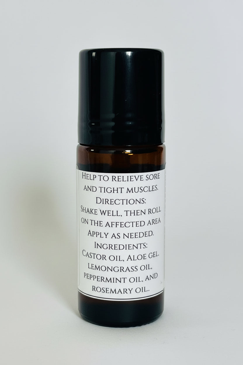 Muscle Relief Gel:Natural Soothing Blend, 1.7oz Roller Bottle