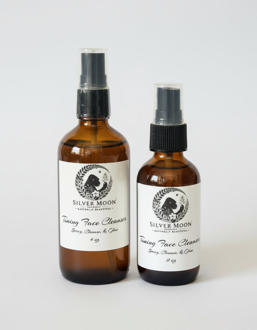 Toning Face Cleanser: Natural Botanical Oils, Glass Bottle