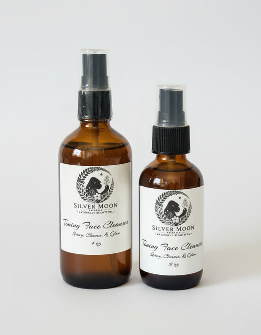 Toning Face Cleanser: Natural Botanical Oils, Glass Bottle