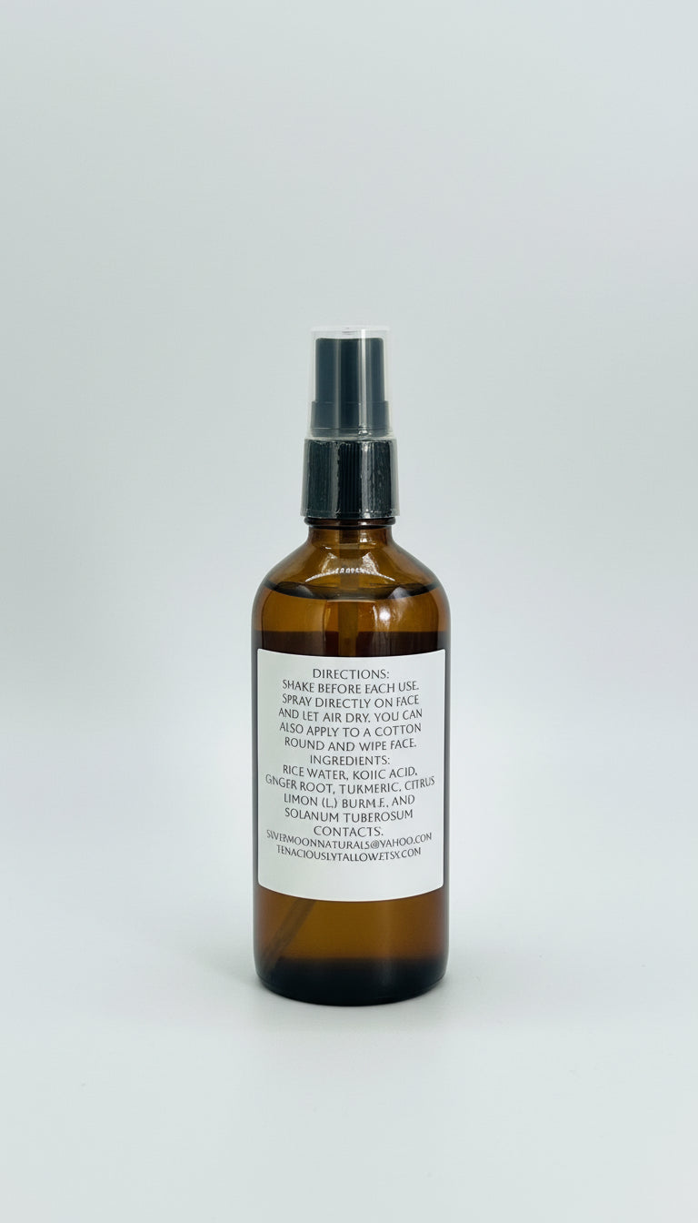 Toning Face Cleanser: Natural Botanical Oils, Glass Bottle